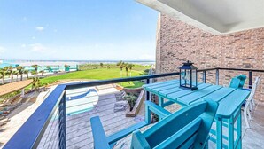Outdoor dining - Aransas Princess #308, Family-Friendly Gulf-View 2BR/2BA Condo (Port Aransas)