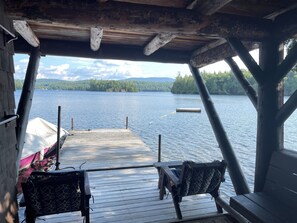 Property grounds - Lakefront 4-bedroom property with spectacular views of Blue Mountain Lake. (Blue Mountain Lake)