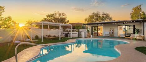 Outdoor pool, a heated pool