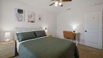 4 bedrooms, desk, iron/ironing board, WiFi