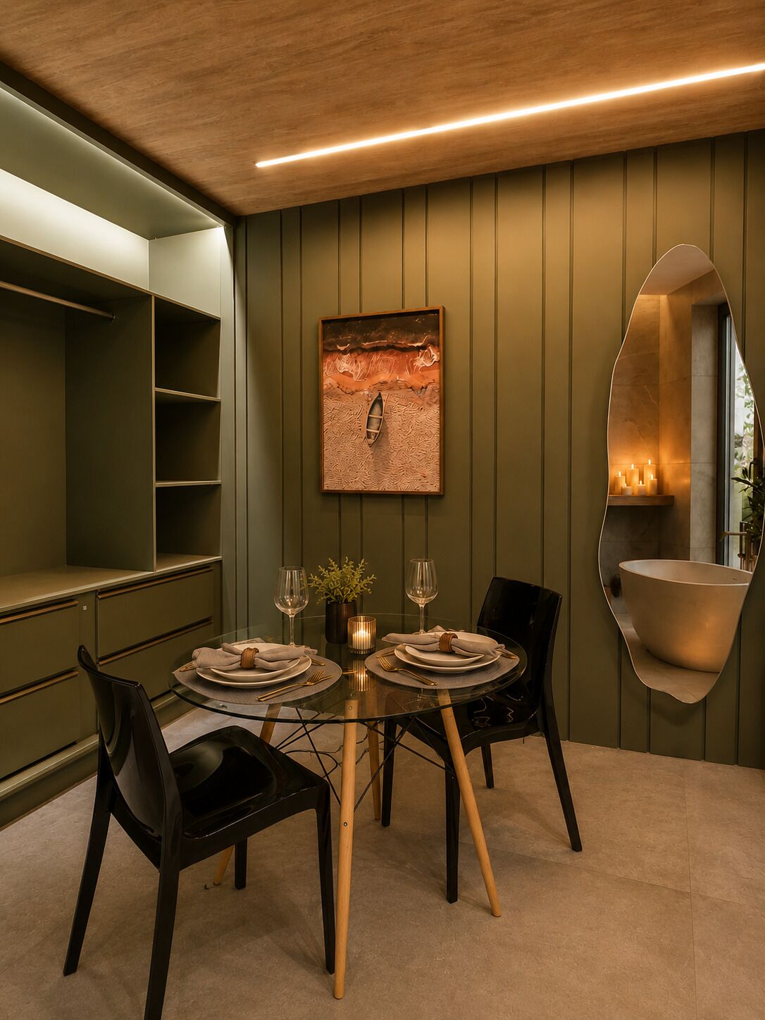 Deluxe-Studio, Veranda, Strandblick | Speisen