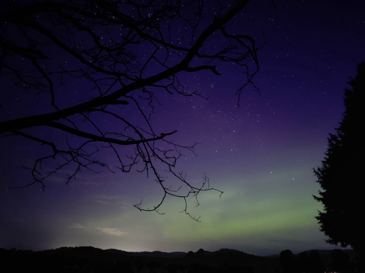 Ein Sternenhimmel mit der Polarlaterne.