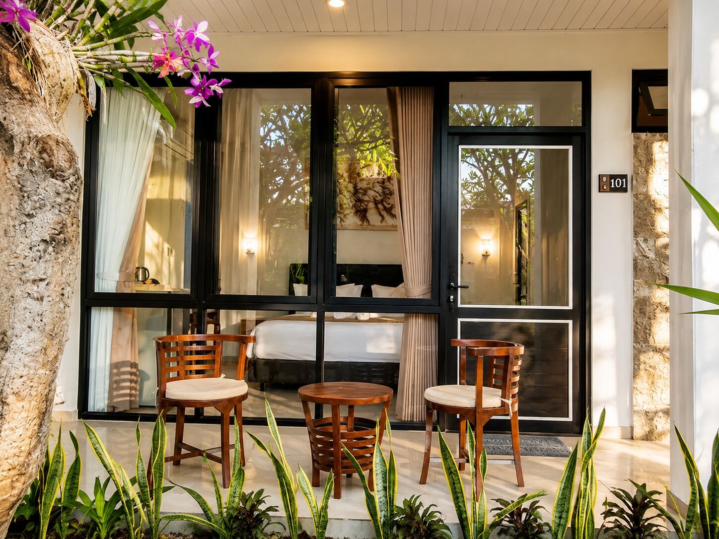 Habitación familiar, vista a la alberca | Terraza o patio