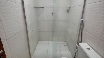 Shower, towels, soap, shampoo