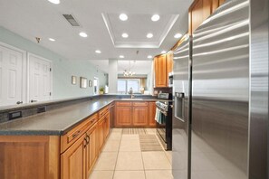 Coffee/tea maker, fridge, microwave, oven - Fall Deals + Snowbird Rates | Ocean Views + Beach Getaway (Palm Coast)