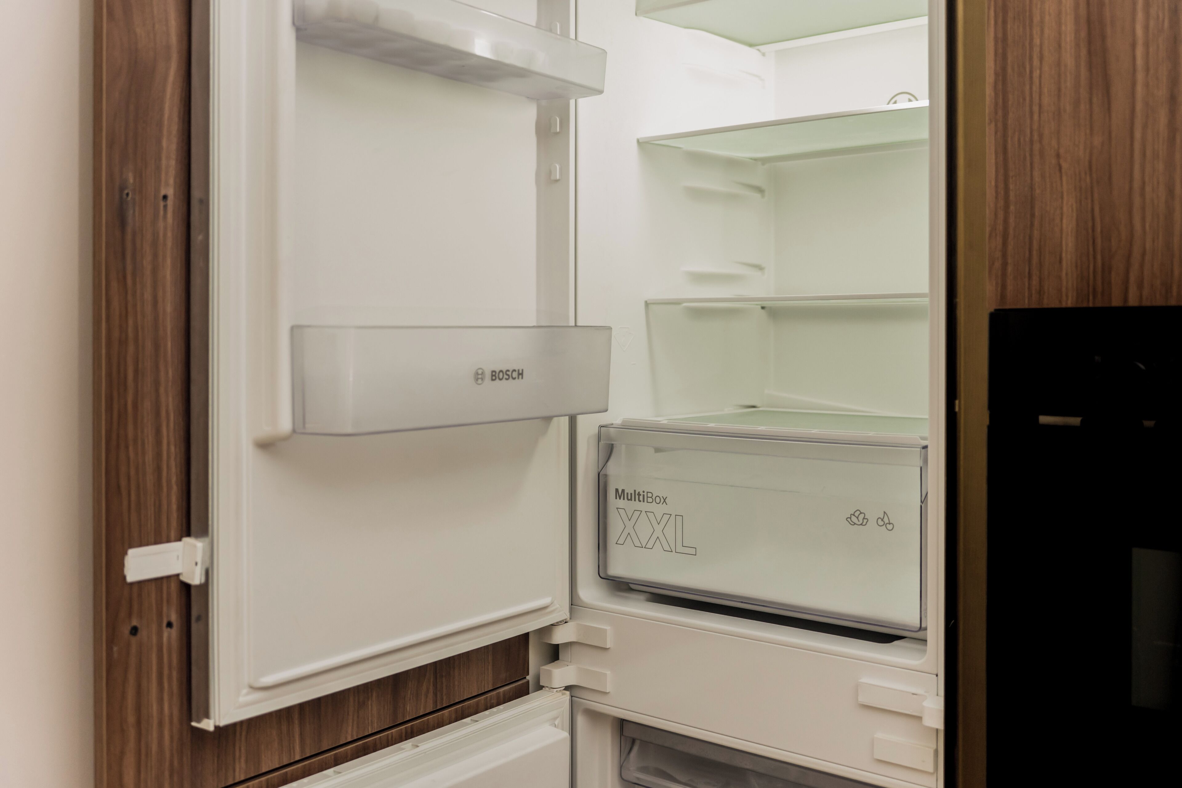 An open refrigerator with a MultiBox XXL compartment.