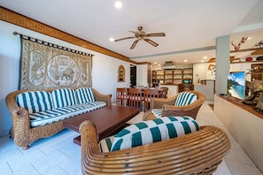 Classic Penthouse, Garden View, Slope side | Living area - Bougainvillea 216 3BR Near Beach (Tambon Karon)
