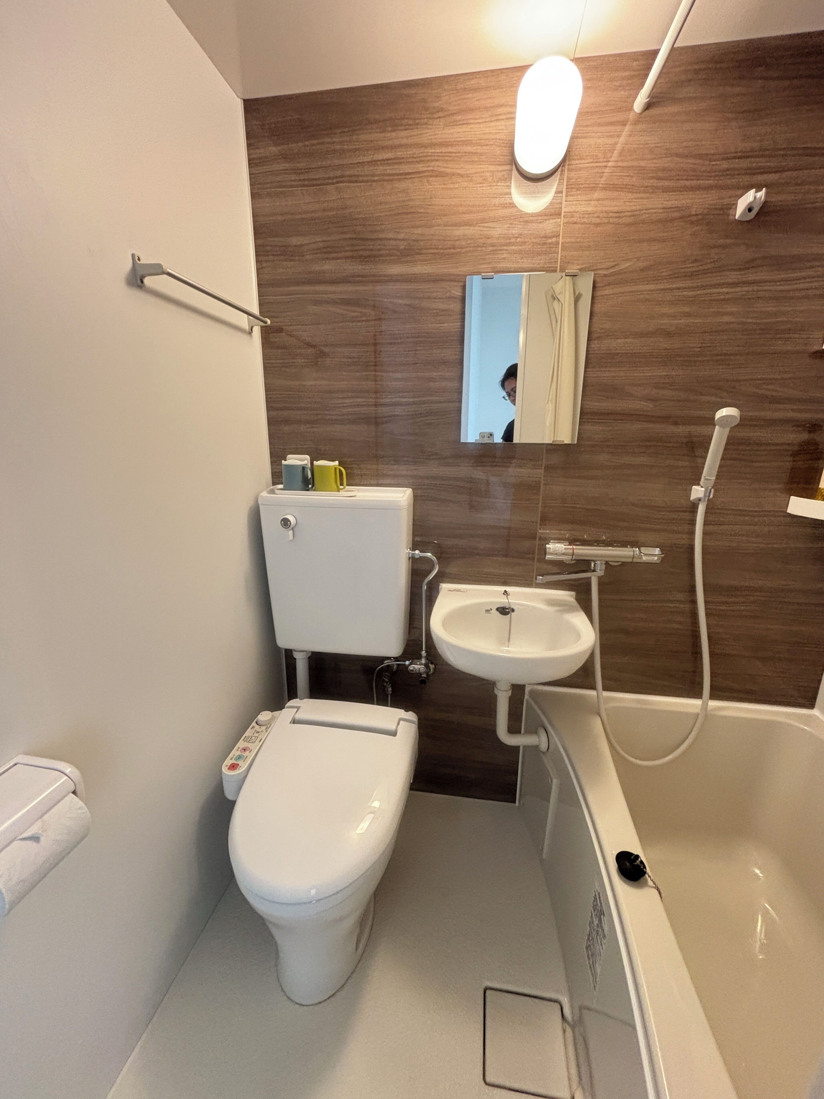 ダブルルーム | バスルーム | シャワー付き浴槽、シャンプー、トイレットペーパー