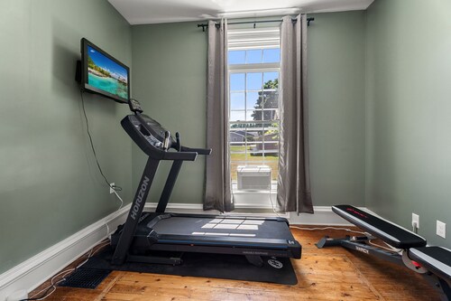 Year-round fun awaits! This pet-friendly retreat sleeps 10 and features 3 king bedrooms, a room with two queens, a heated indoor pool, saltwater hot tub, and TVs with A/C in every bedroom.