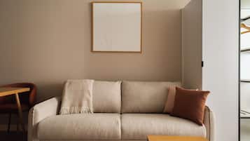 50-inch flat-screen TV with cable channels