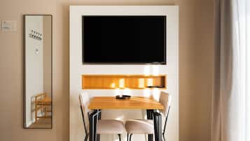 Desk, laptop workspace, blackout drapes, WiFi (free)