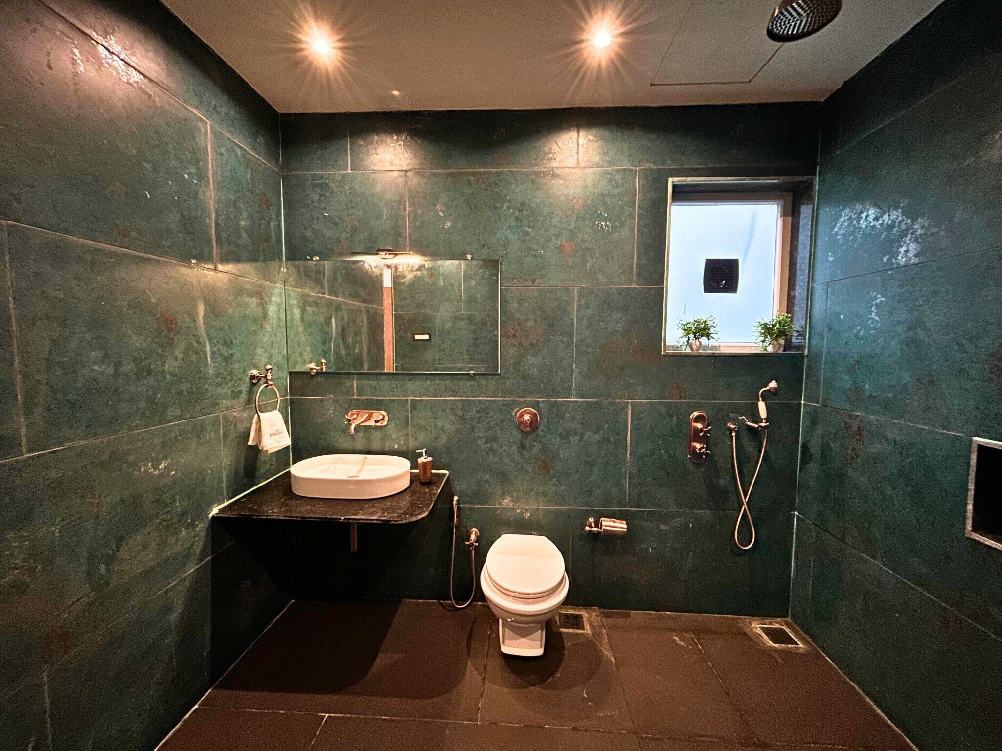 Apartamento, sacada, vista para o lago | Banheiro | Chinelos 