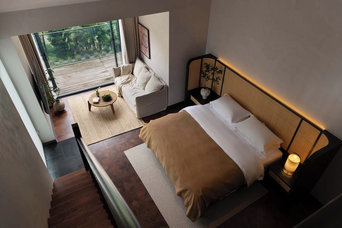 Romantic Double Room, Hill View | Premium bedding, desk, laptop workspace, blackout drapes