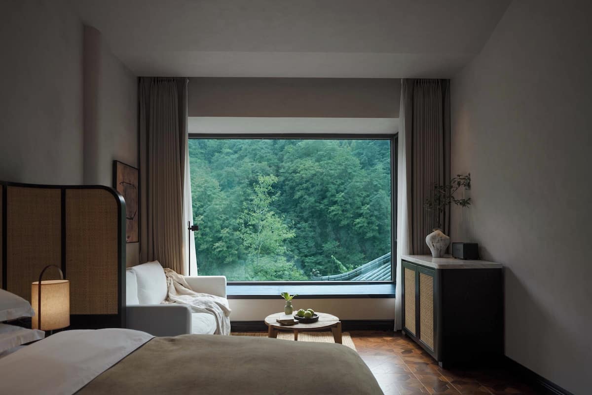 Senior Double Room, Hill View | Premium bedding, desk, laptop workspace, blackout drapes
