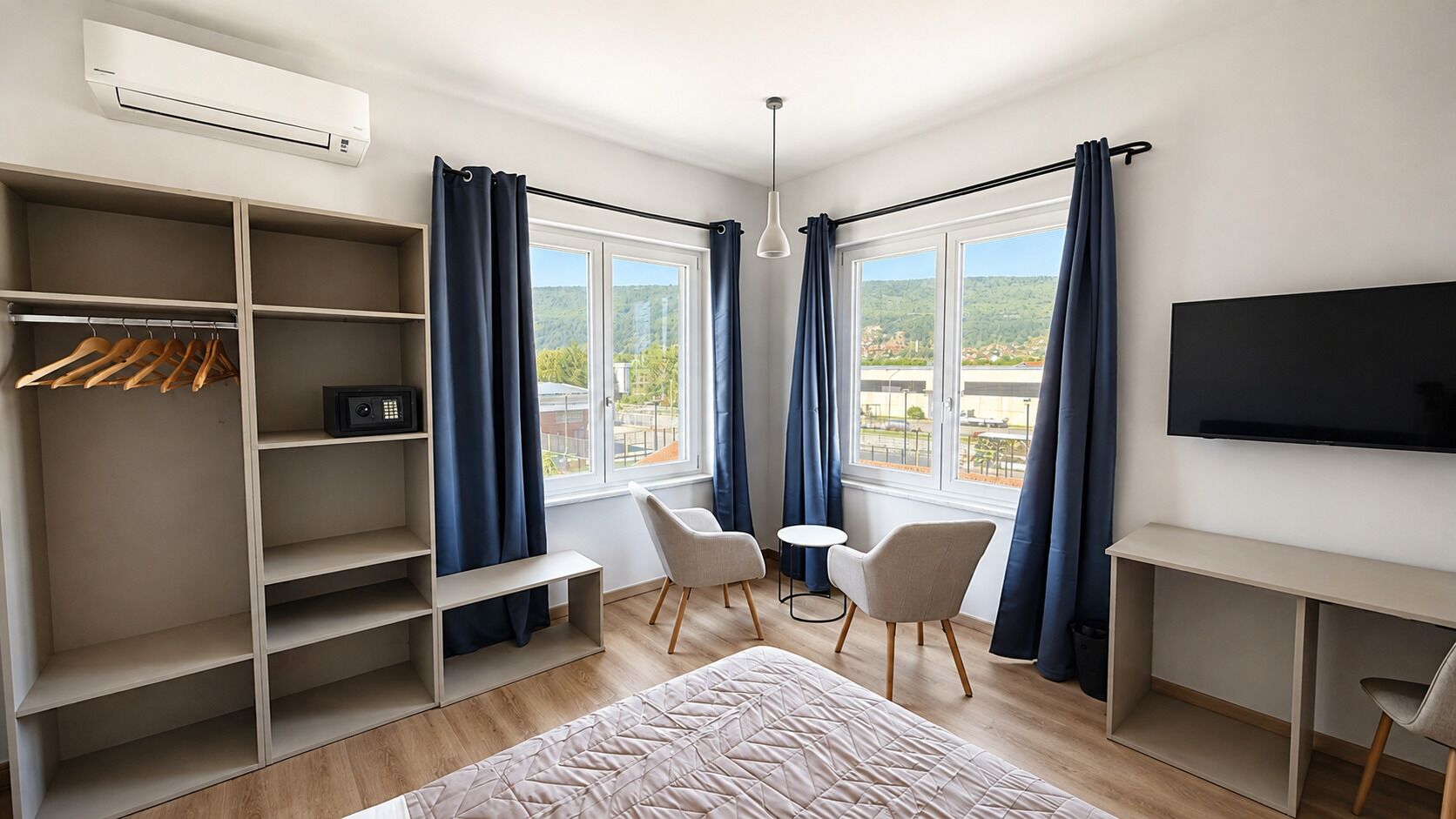 Deluxe Double Room, Mountain View | Premium bedding, down duvets, memory-foam beds, in-room safe