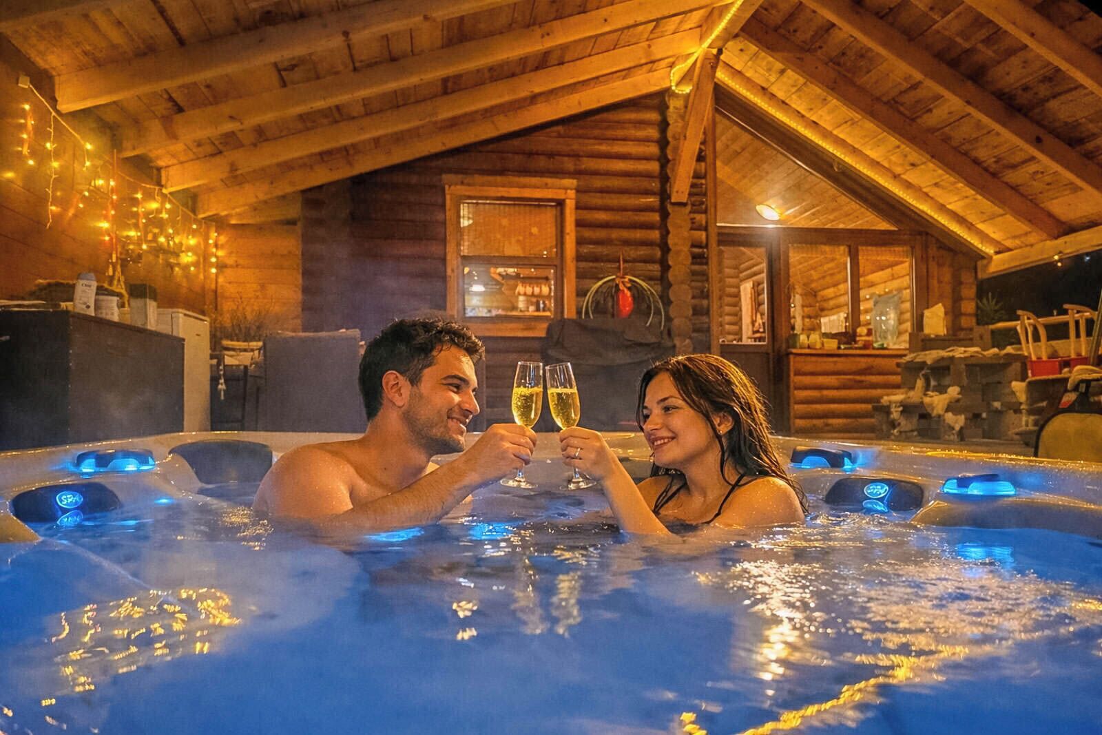 Indoor spa tub