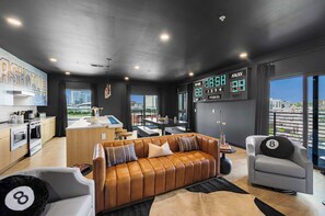 Living area - Neon & Nashville | 8BR, Pool Table, Balconies (Nashville)