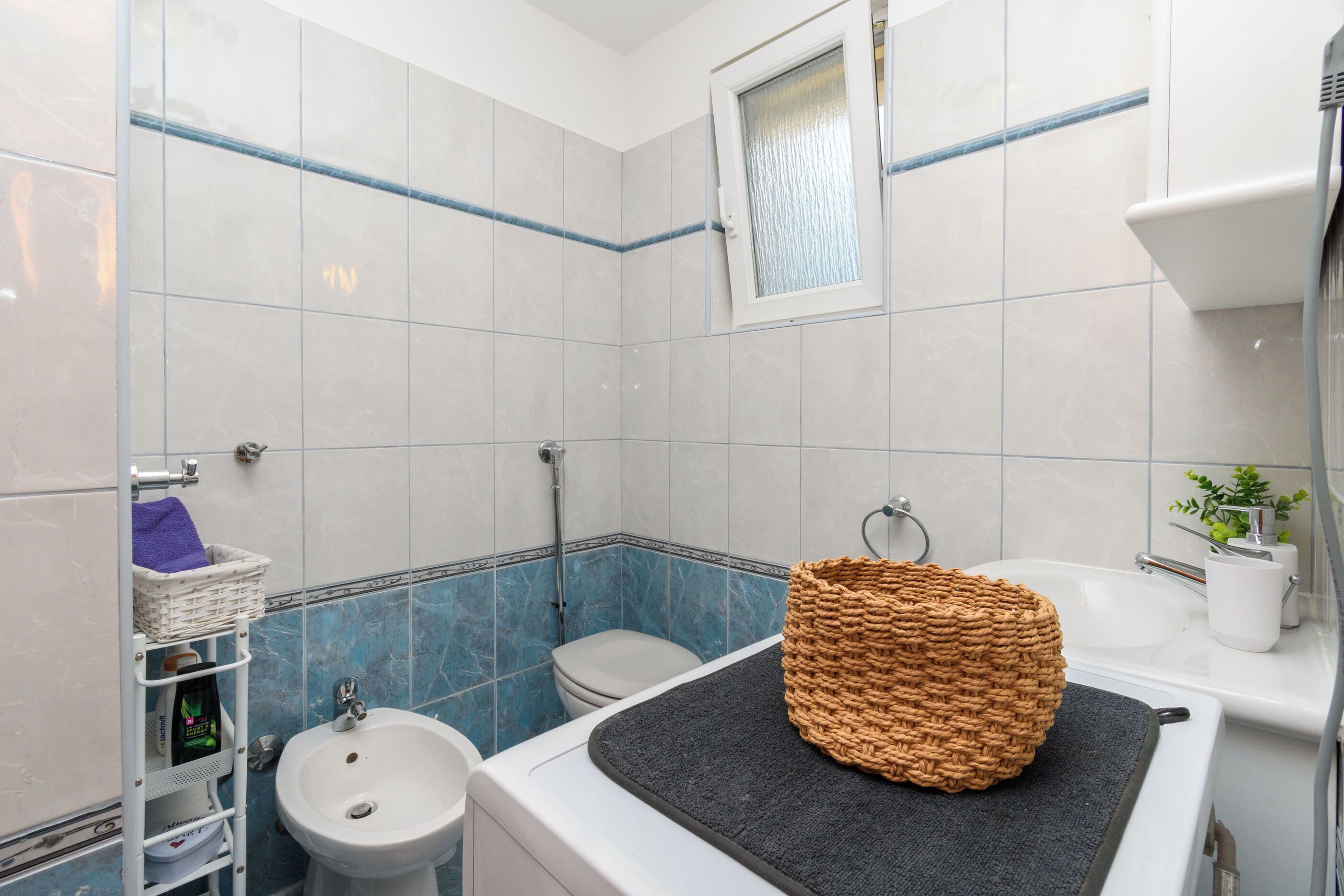 Apartment (A1) | Bathroom | Shower, bidet, towels, toilet paper