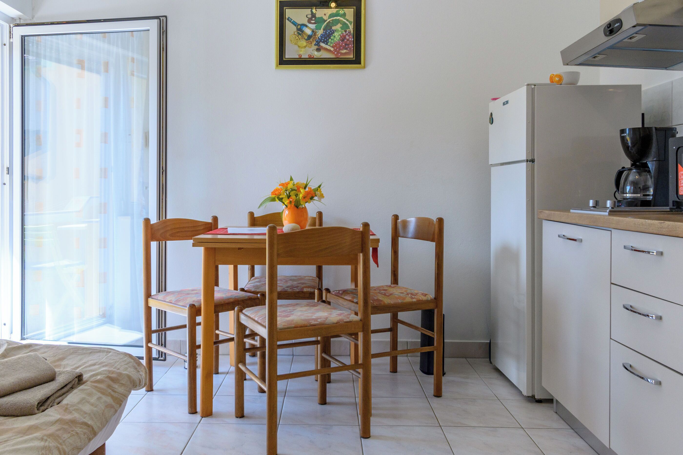 Apartment (A4) | Private kitchen | Espresso maker, fridge, stovetop, electric kettle