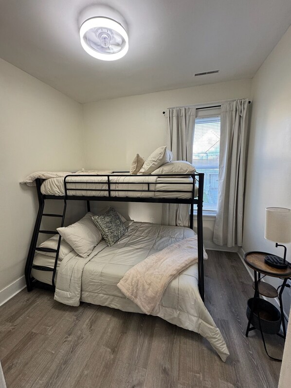 Iron/ironing board, travel cot, free WiFi, bed sheets