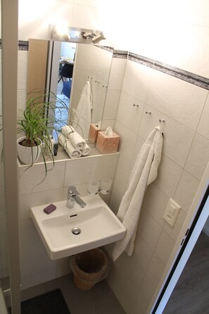 Shower, hair dryer, towels, soap - Wonderful studio in Saas-Fee perfect for your getaway (Saas-Fee)