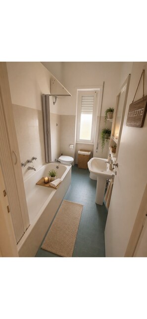 Haartrockner, Bidet, Handtücher, Toilettenpapier