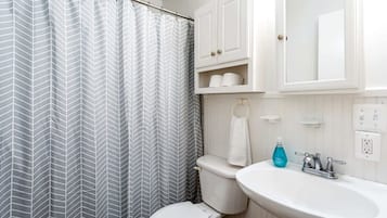 Hair dryer, towels, toilet paper