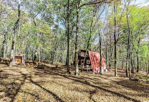 Exterior - Private Lake/Beach Cabin with Fire Pit and Large Deck - Access to Golf and Community Amenities at this Terra Alta, WV Getaway (Terra Alta)