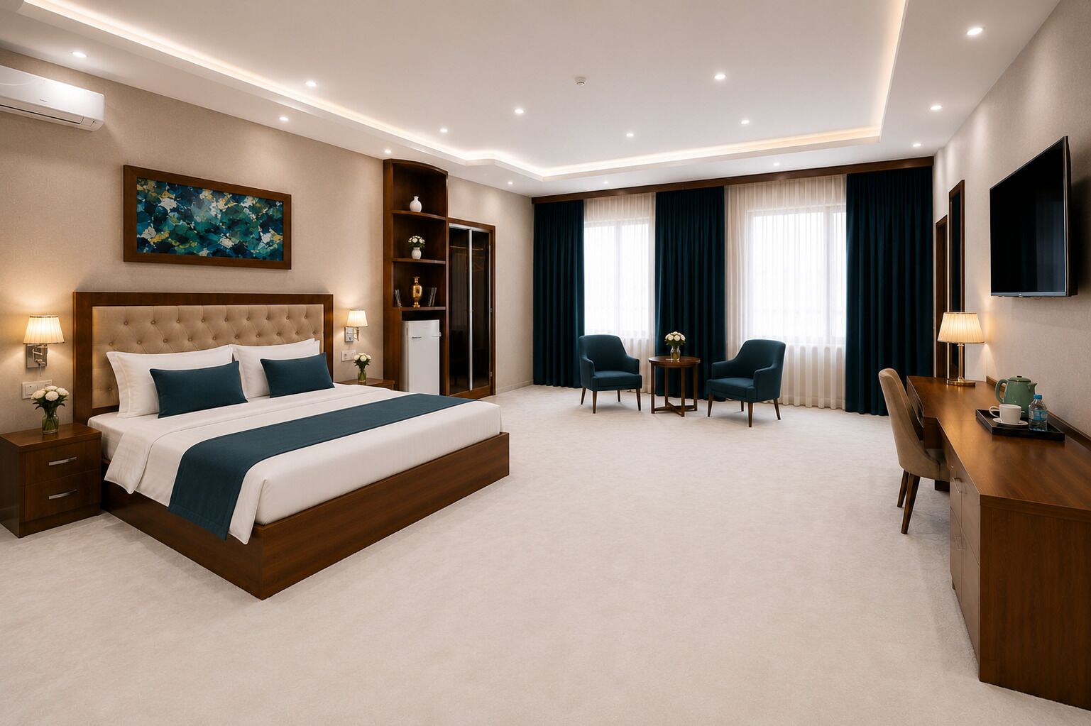 Deluxe-Suite, Balkon | Schreibtisch, laptopgeeigneter Arbeitsplatz, kostenloses WLAN