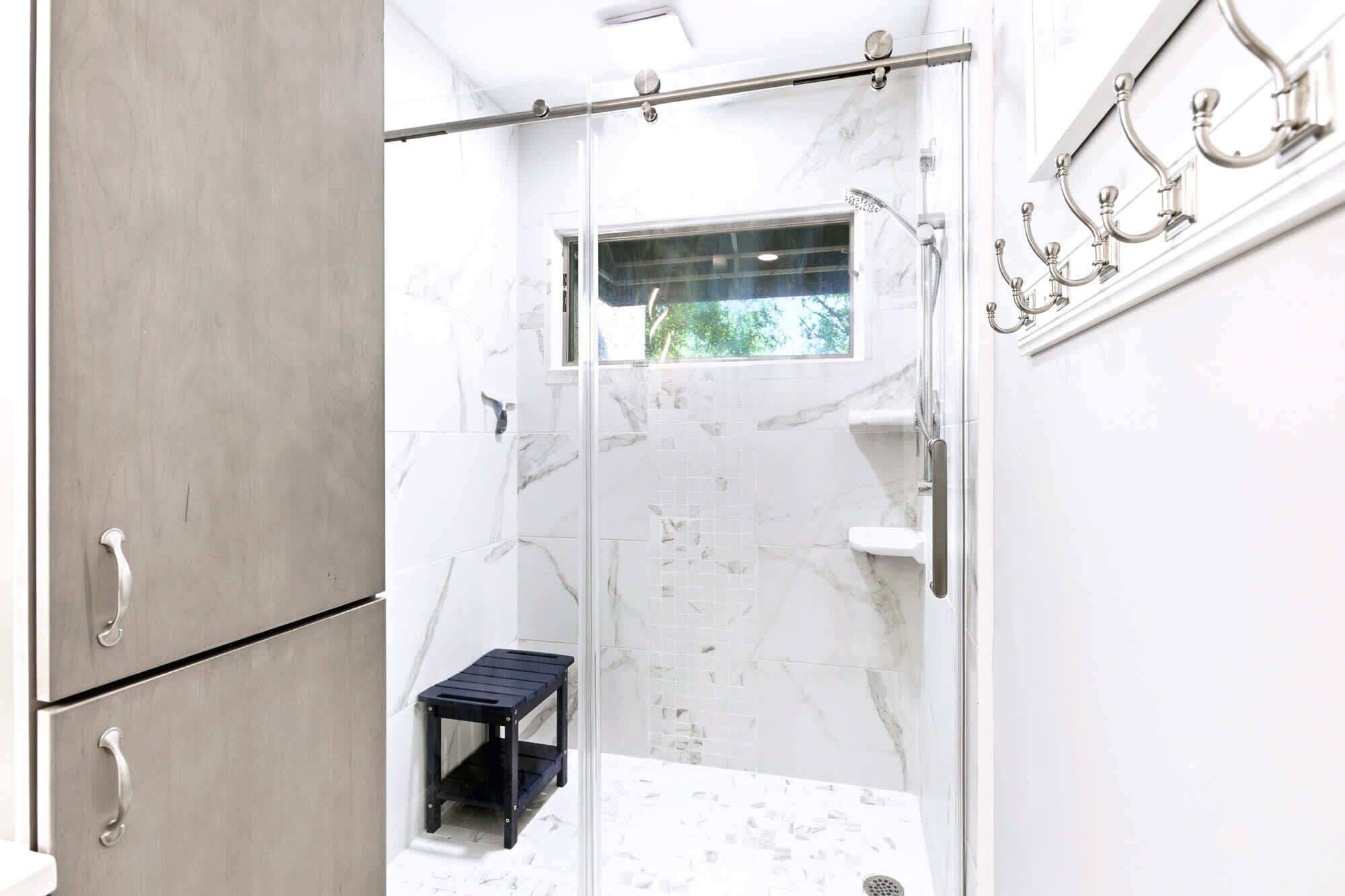 Shower, hair dryer
