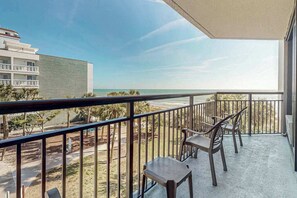 A balcony with a view of the beach and ocean. - The Patricia Grand 0304 (Myrtle Beach)