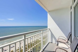 A balcony with a view of the beach and ocean. - Atlantica Resort PH51 (Myrtle Beach)