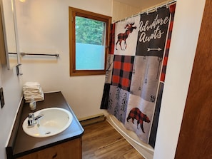Basic Cabin, Non Smoking | Bathroom | Combined shower/bathtub, towels, toilet paper - Haliburton Forest & Wild Life Reserve  (Dysart and Others)