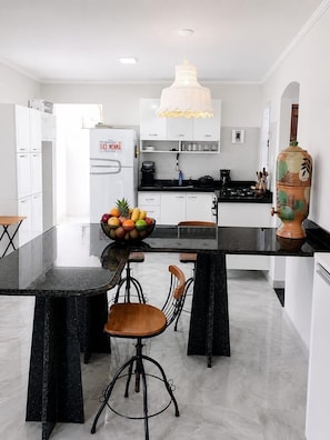 Private kitchen - Our lovely house has this beautiful mango tree if you like enjoy been outside (Vila Velha)