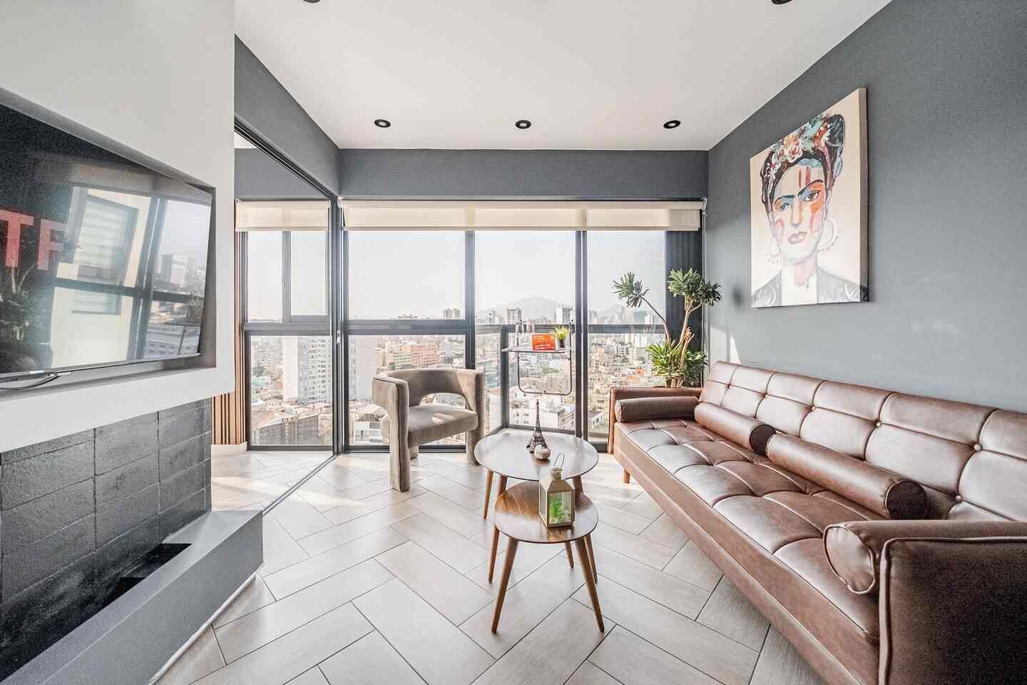 Apartamento, vista para o pátio | Área de estar