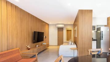 Basic Apartment | Living area | 40-inch TV with digital channels