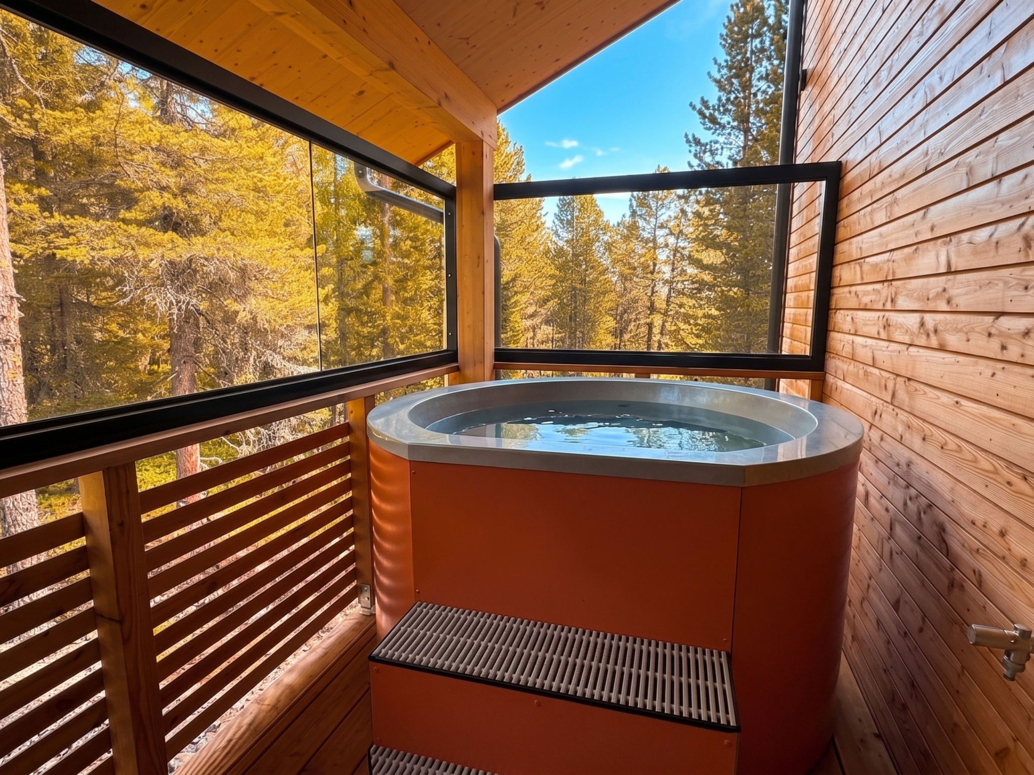 Outdoor spa tub