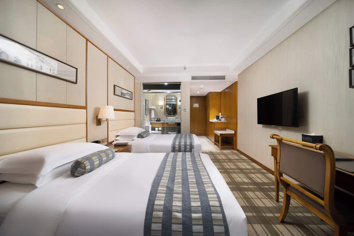 In-room safe, desk, laptop workspace, blackout curtains