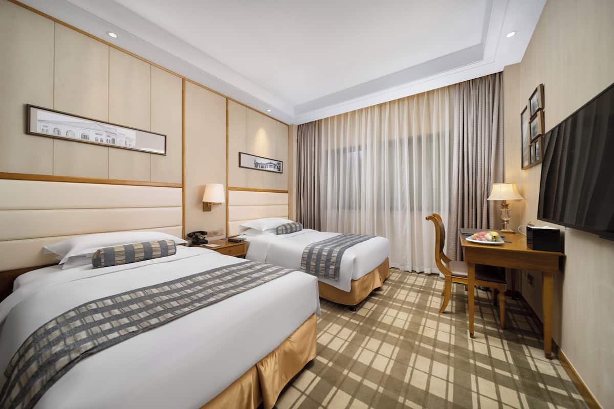 In-room safe, desk, laptop workspace, blackout curtains