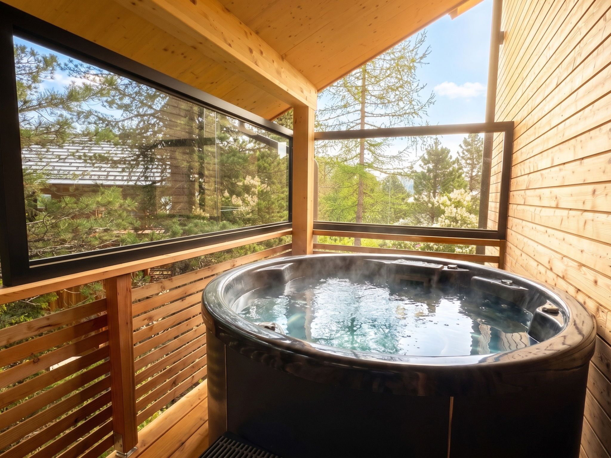 Outdoor spa tub