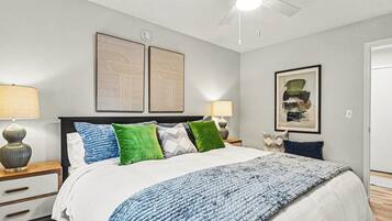 2 dormitorios, tabla de planchar con plancha, wifi y ropa de cama