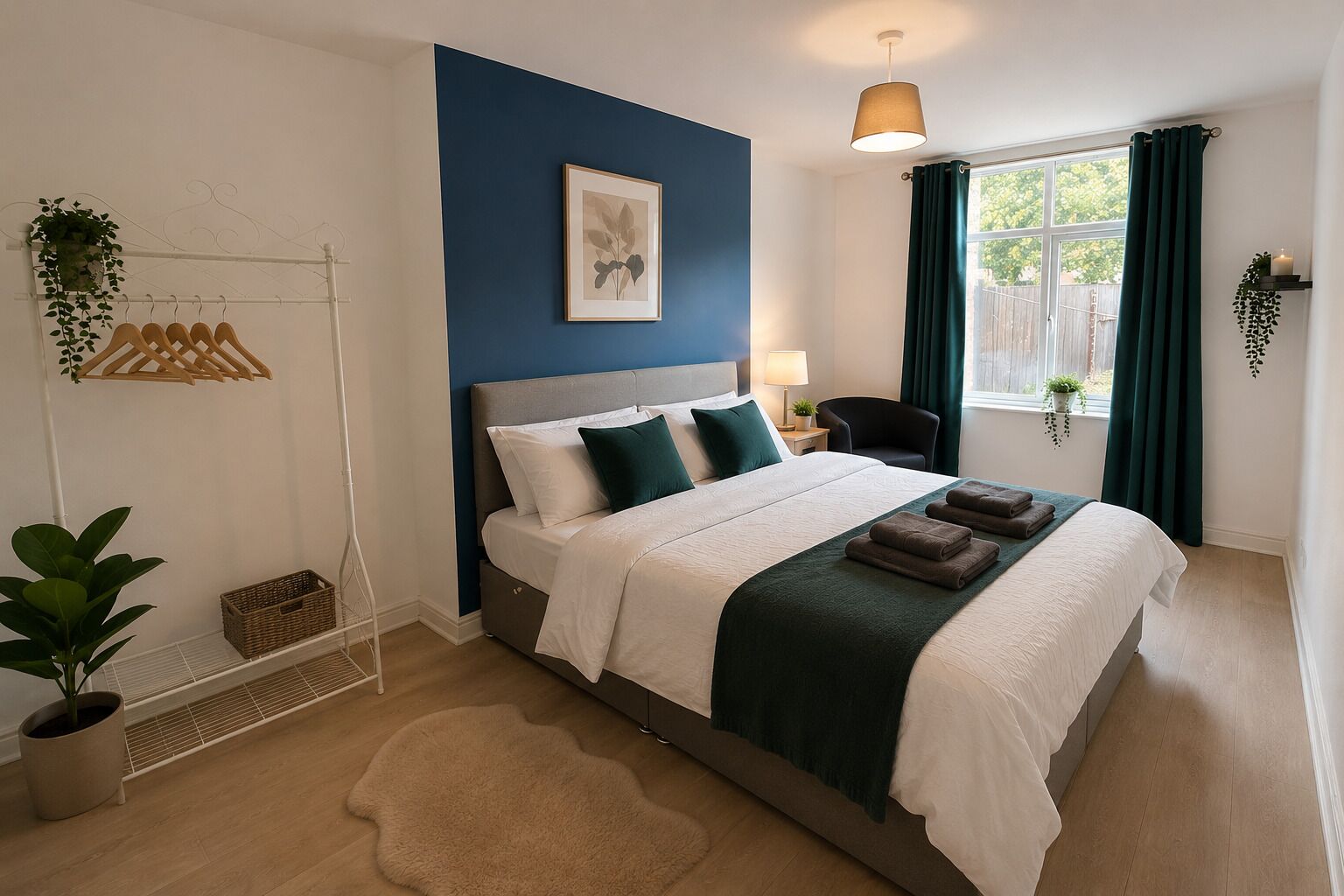Iron/ironing board, bed sheets