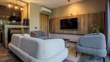 Villa, 2 chambres, piscine privée, vue sur la piscine | Aire de séjour