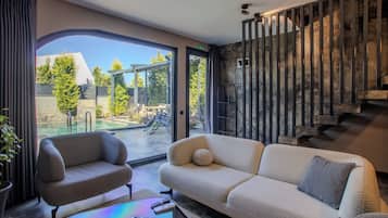 Villa, 2 habitaciones, piscina privada, vistas a la piscina | Zona de estar