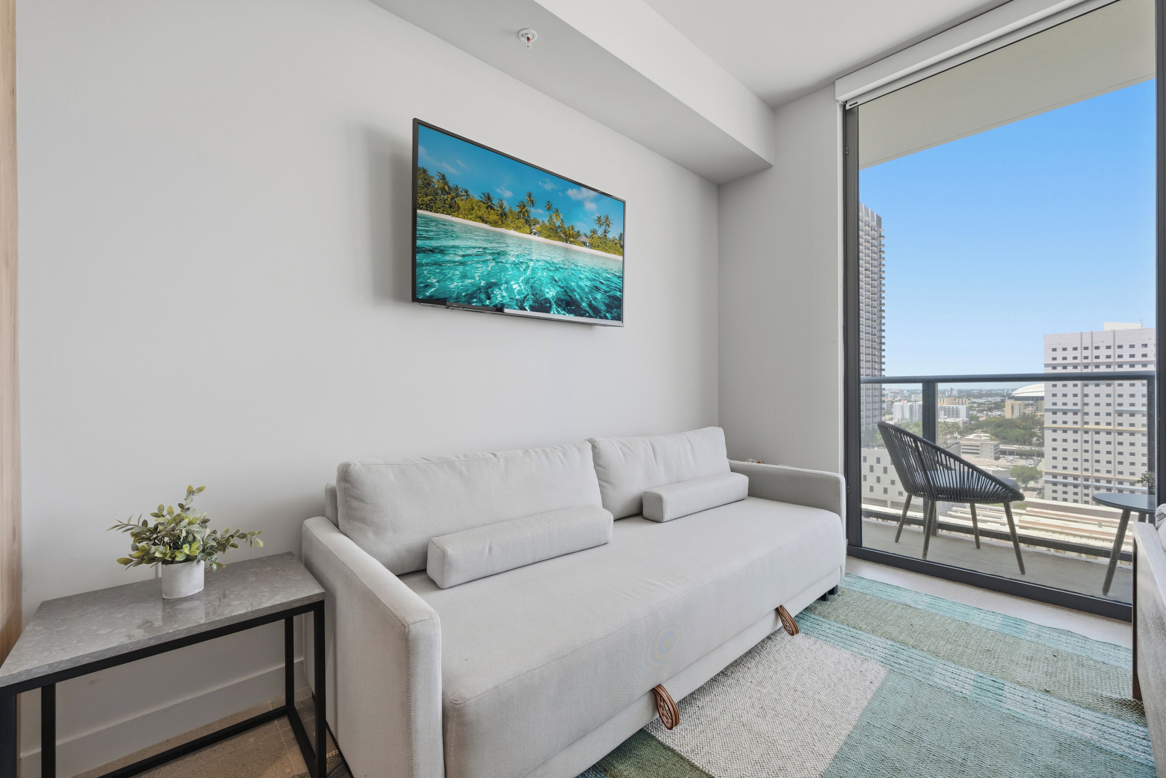 Deluxe Studio, Balcony, City View | Ruang tamu