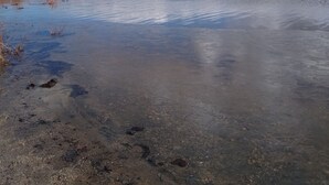 A clear sky with clouds, a frozen lake, and snow-capped mountains in the distance. - 5 acre campground in Blanca perfect for outdoor getaways with picturesque view (Blanca)