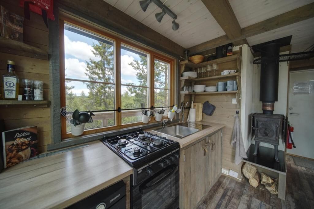 Deluxe Tree House, Overwater | Private kitchen | Coffee/tea maker, fridge, oven, stovetop