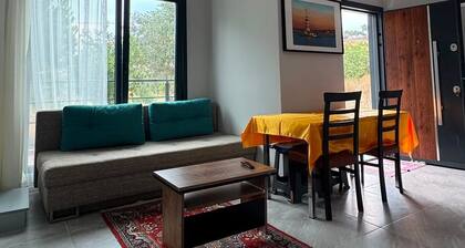 1+1 apartment with private garden in the center of Avşa Island, close to the sea