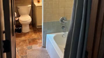 Hair dryer, towels, toilet paper