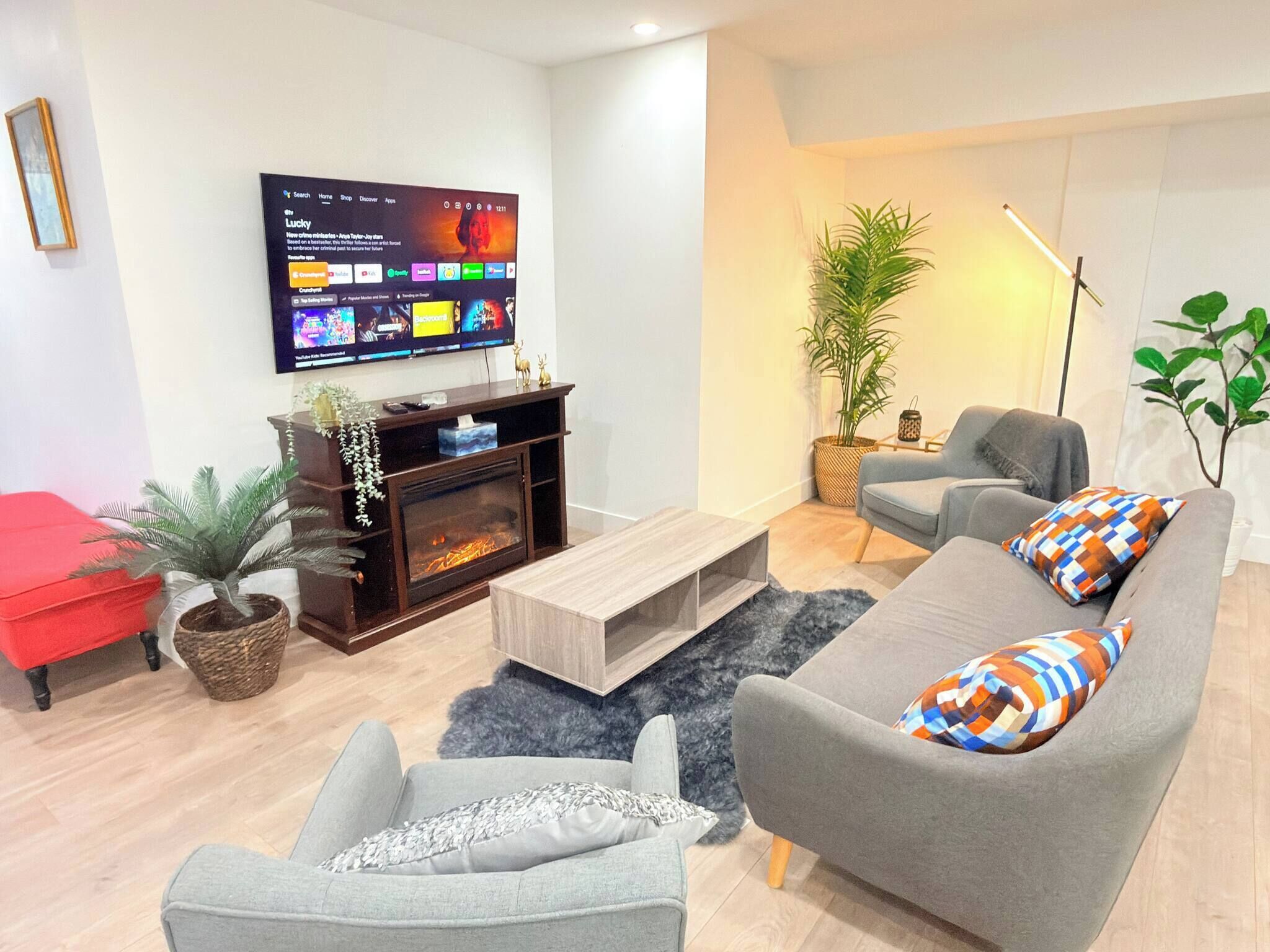 บ้านพัก, 2 ห้องนอน, เตาผิง | บริเวณนั่งเล่น